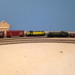 Train #C1412 meets train #421 at Rice Lake